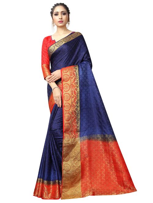 jacquard work woven saree  with blouse - 18592395 -  Standard Image - 0