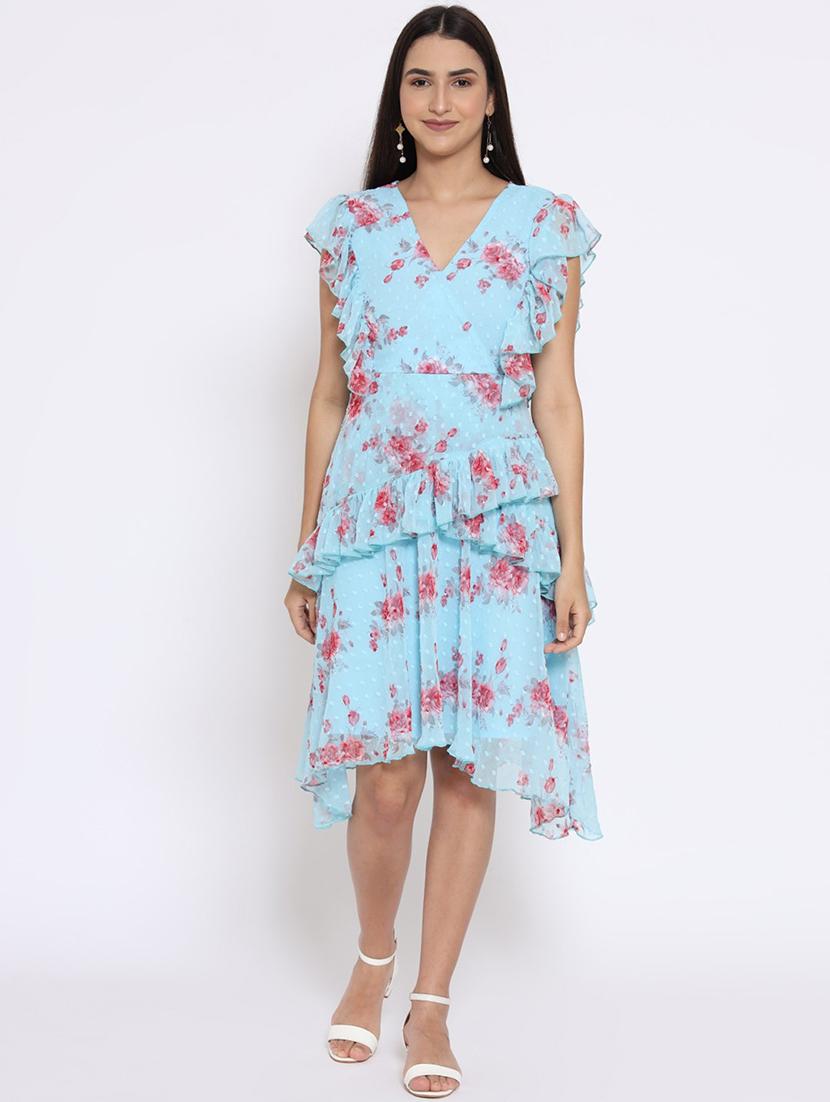 women's tiered dress floral dress - 18592723 - Standard Image - 1