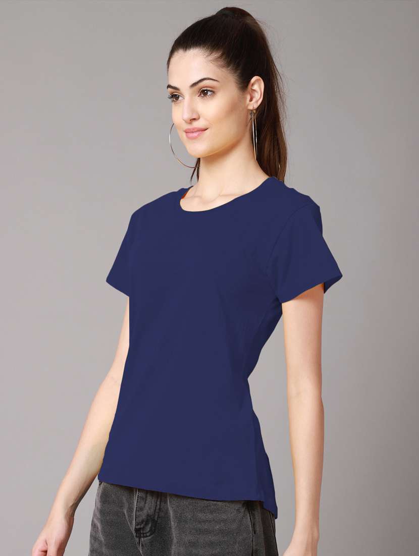 women's plain round neck t-shirt - 18593012 -  Standard Image - 1