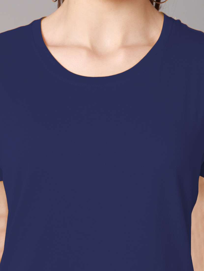 women's plain round neck t-shirt - 18593012 -  Standard Image - 4