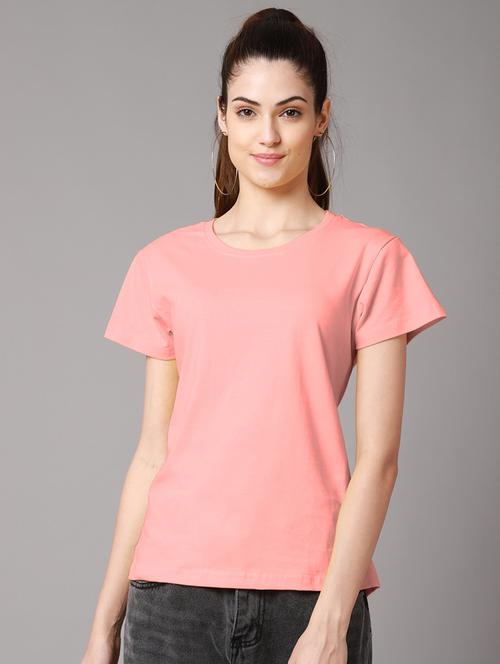 women's plain round neck t-shirt - 18593021 - Standard Image - 0