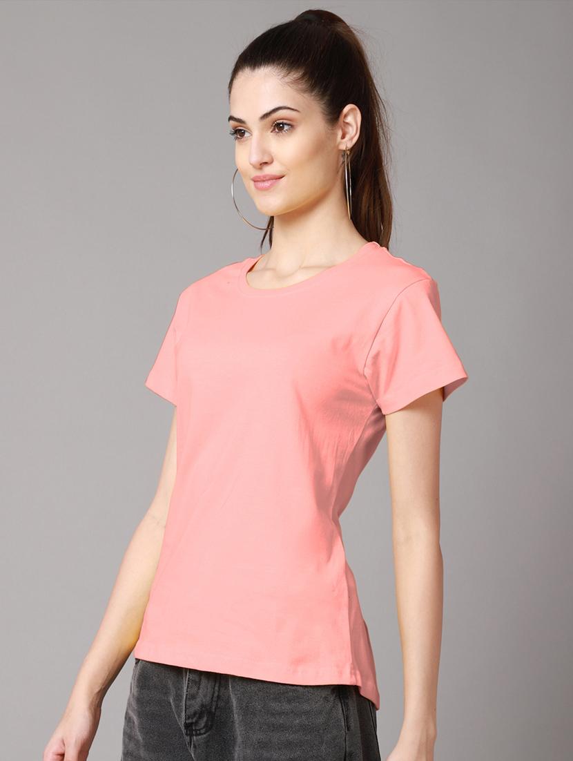 women's plain round neck t-shirt - 18593021 - Standard Image - 1