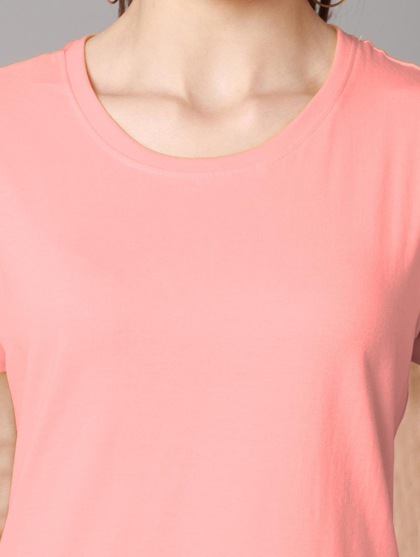 women's plain round neck t-shirt - 18593021 - Standard Image - 4