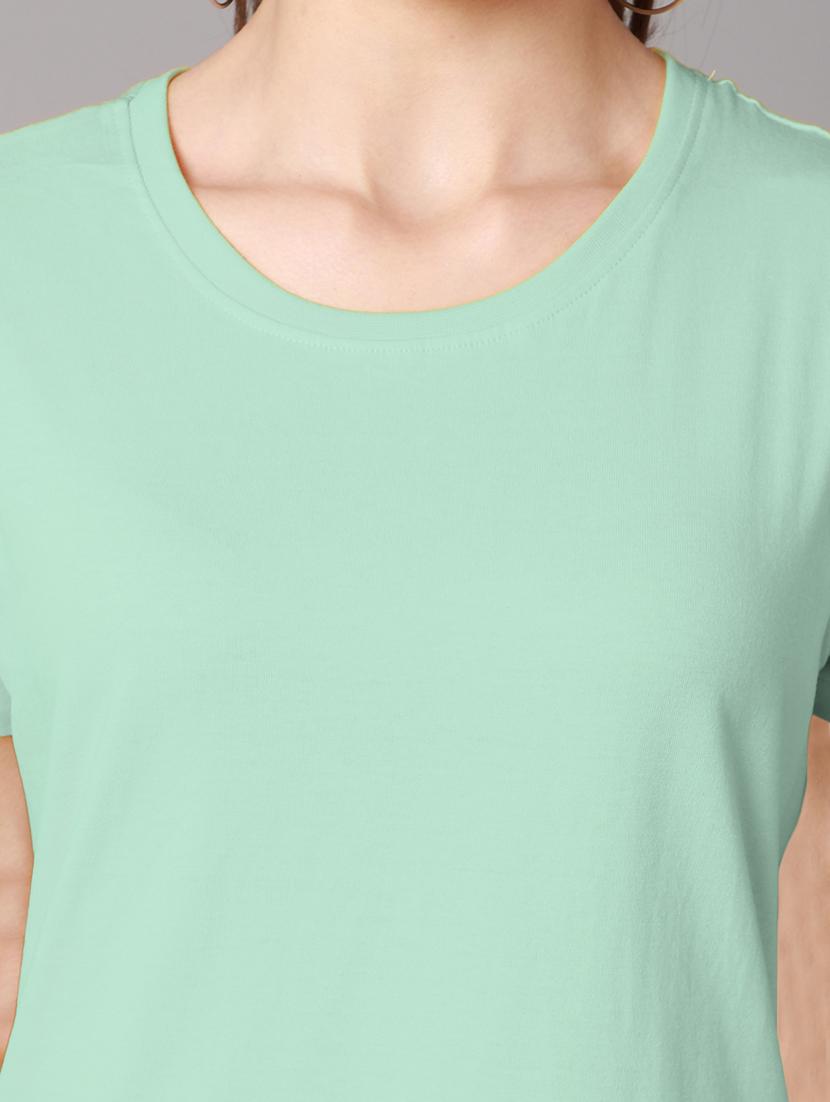 women's plain round neck t-shirt - 18593022 - Standard Image - 4