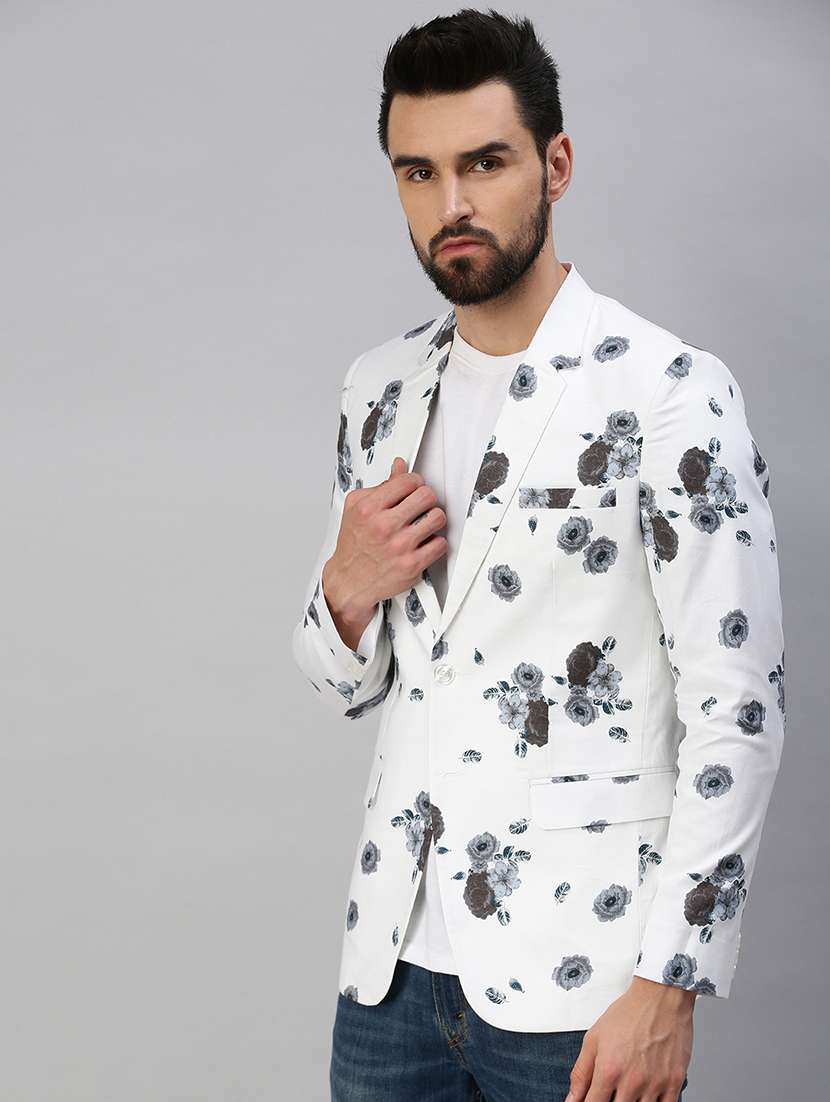 printed single breasted casual blazer - 18593128 -  Standard Image - 1
