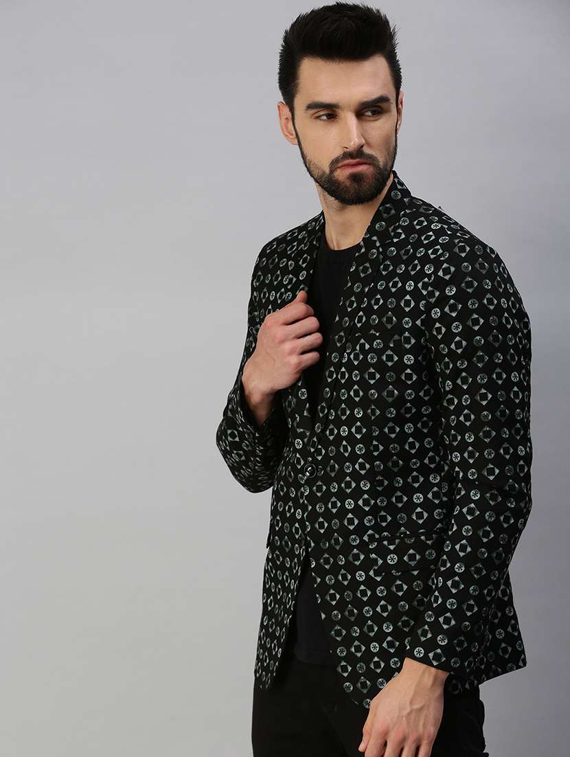 printed single breasted casual blazer - 18593129 -  Standard Image - 1