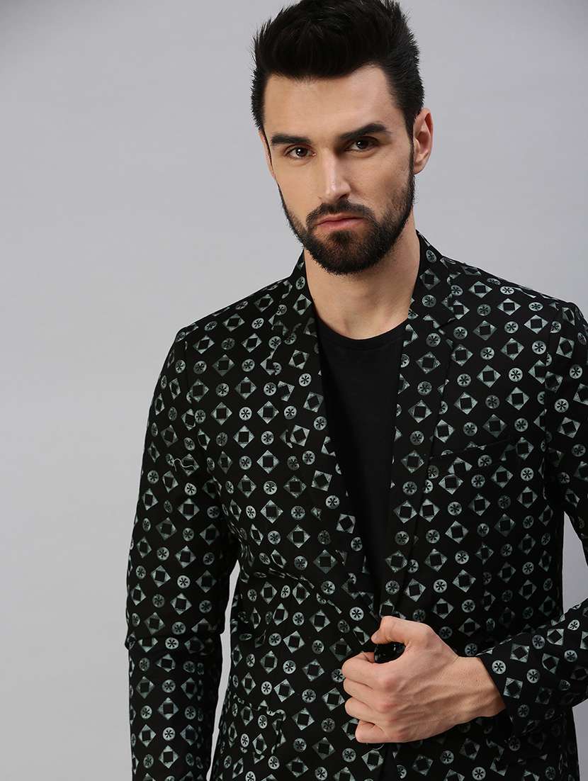 printed single breasted casual blazer - 18593129 -  Standard Image - 4