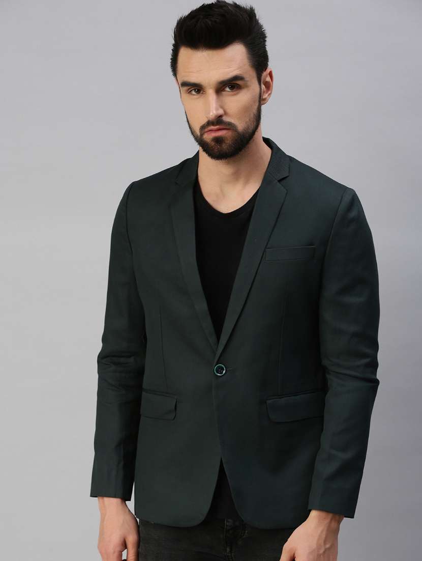 solid single breasted casual blazer