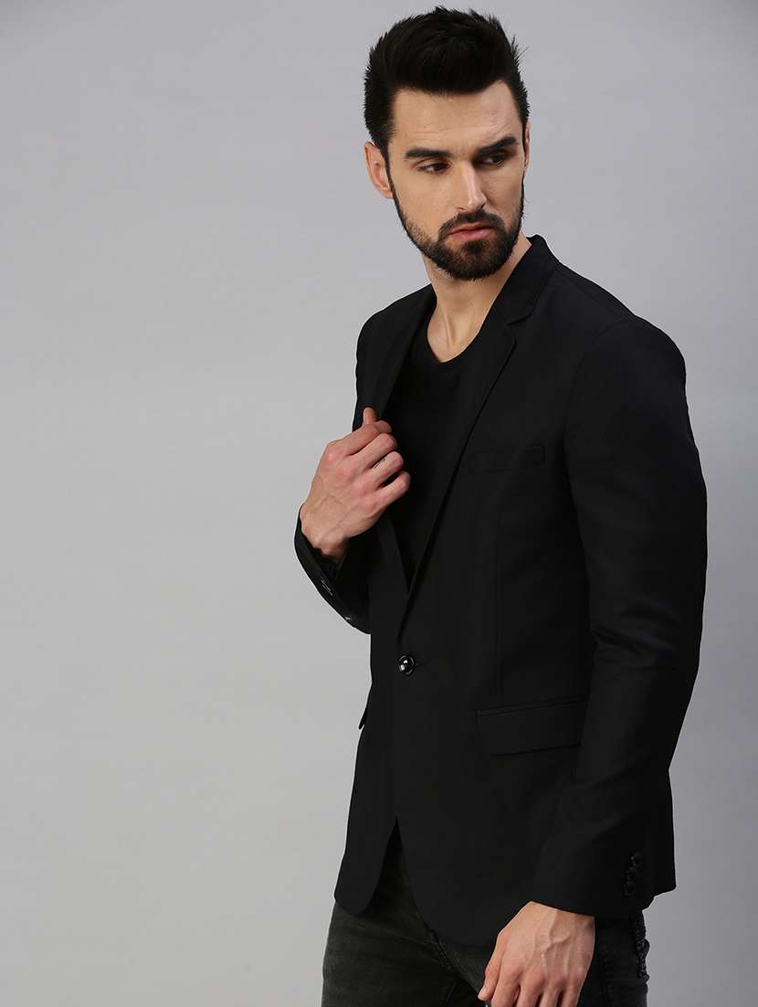 solid single breasted casual blazer - 18593135 -  Standard Image - 1