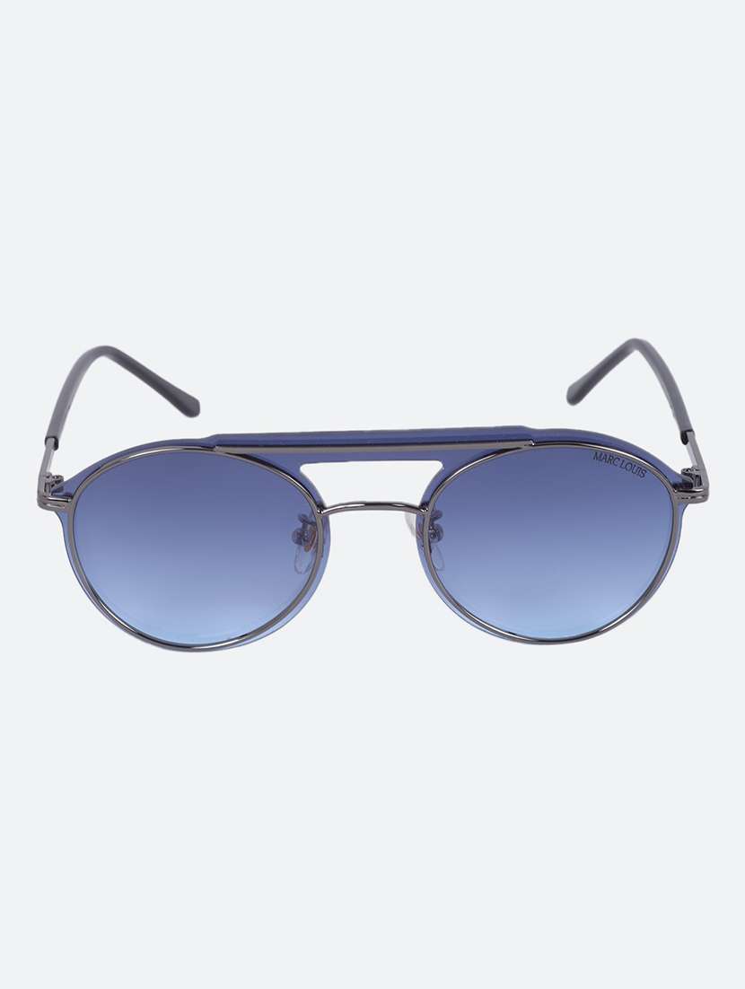 men round blue sunglasses