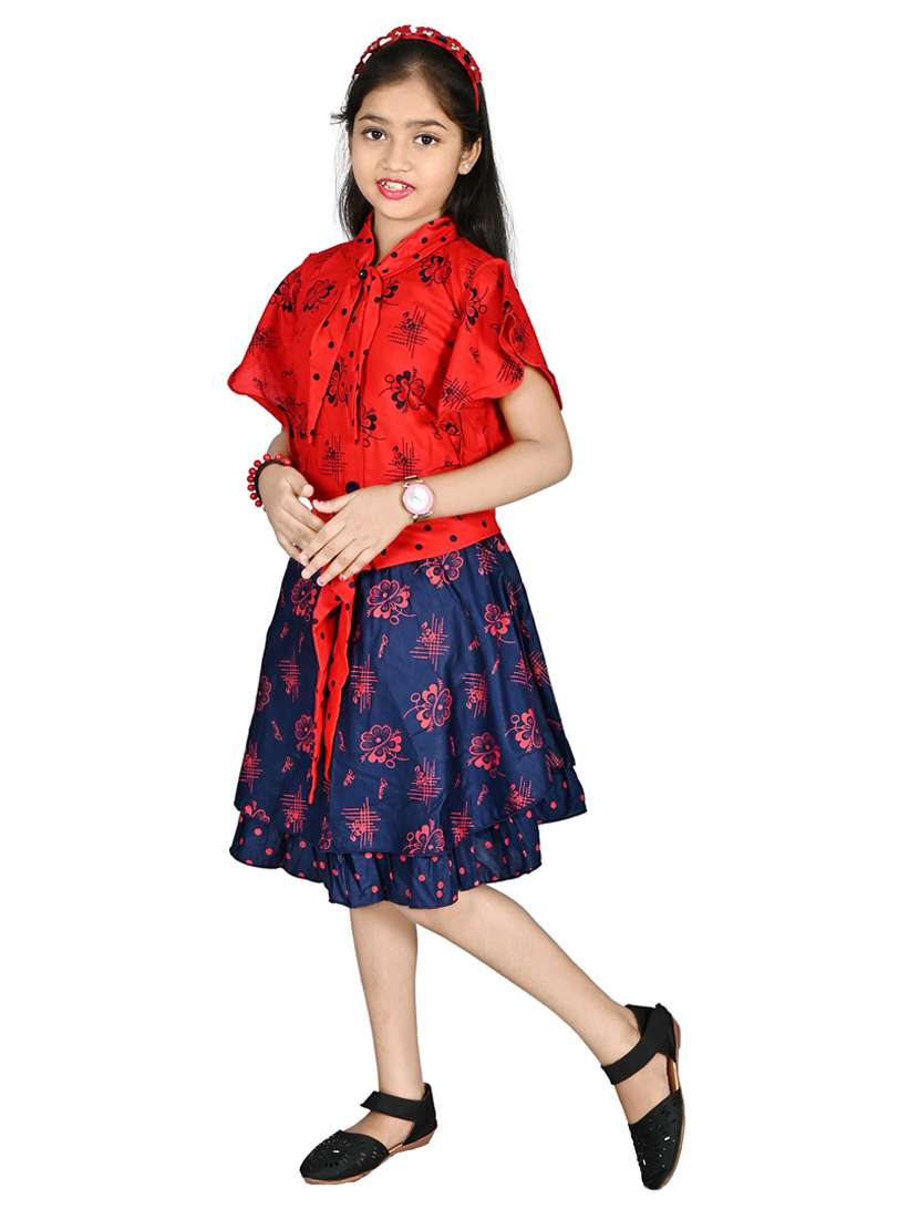 girls printed top & skirts set - 18593636 -  Standard Image - 1
