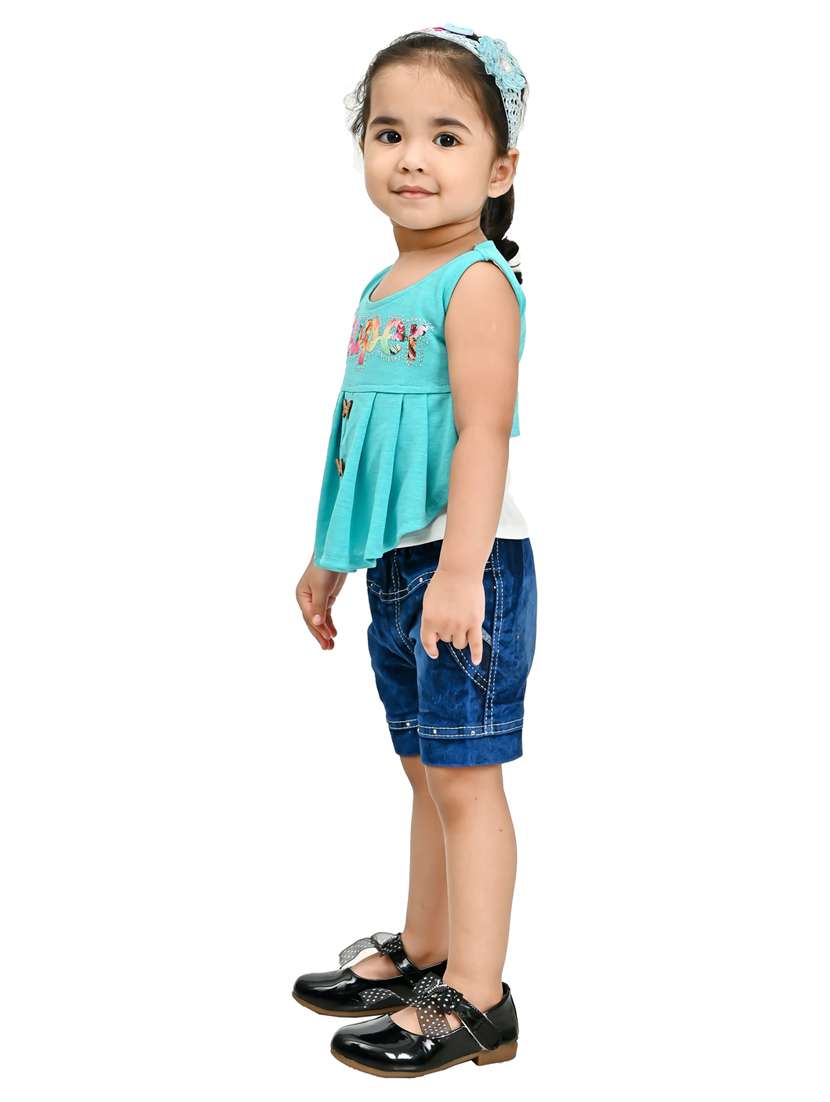 girls printed top & shorts set  - 18593715 -  Standard Image - 1