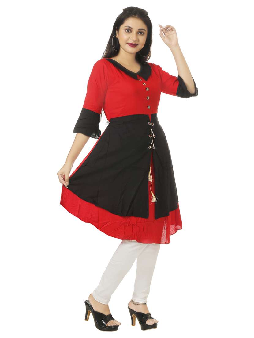 women's layered kurta - 18594571 -  Standard Image - 1