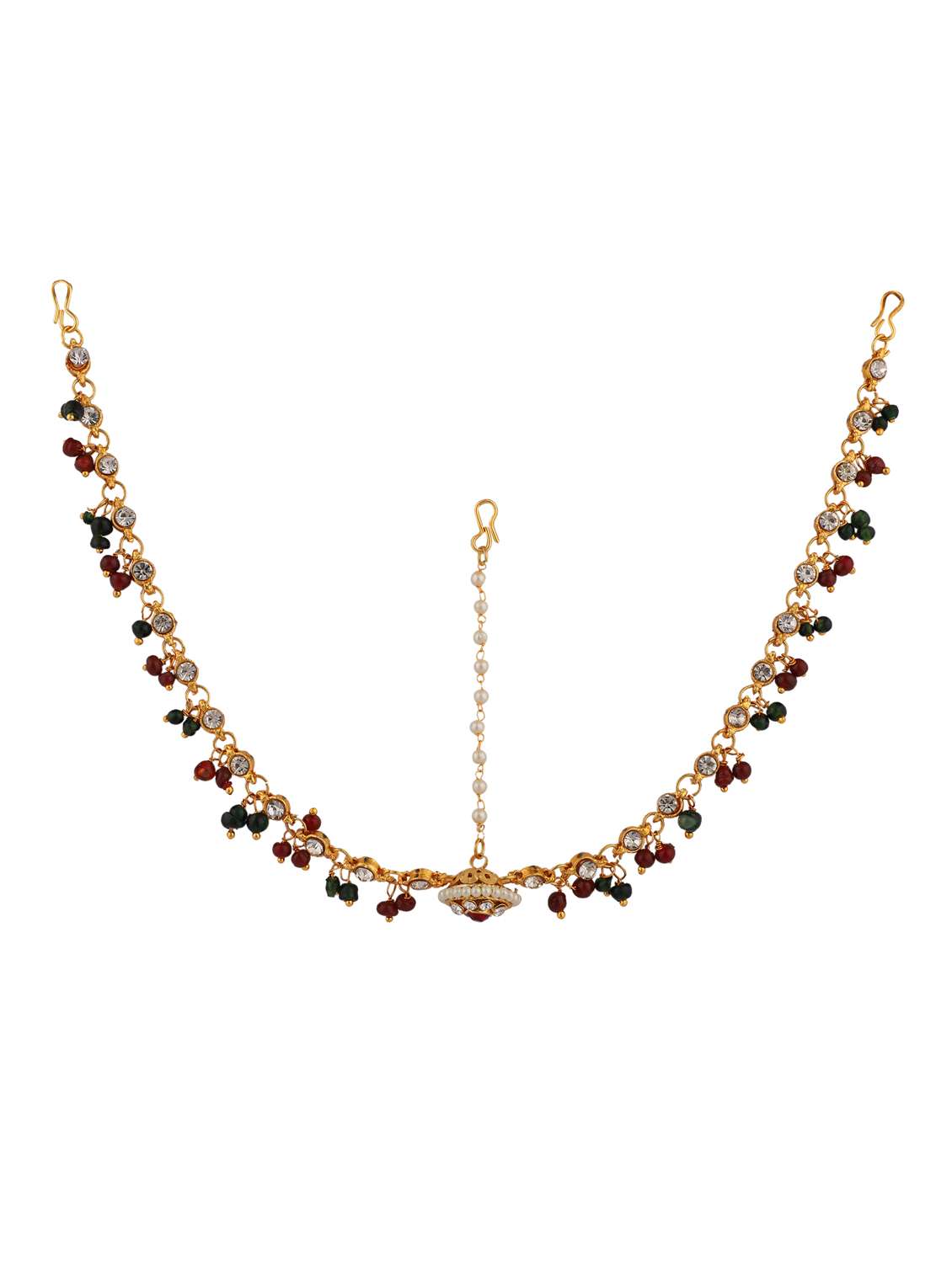 gold brass single maang teeka