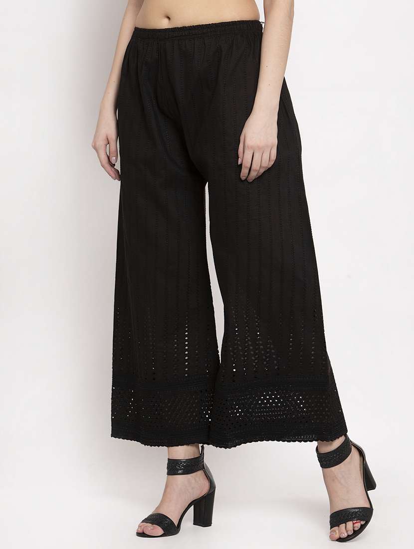 pack of 2 solids ankle length palazzos - 18595332 -  Standard Image - 1