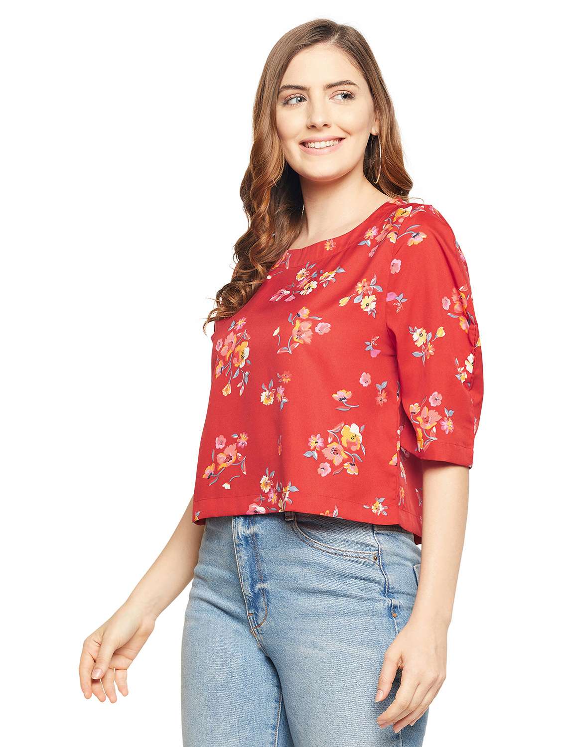 women's crop round neck top - 18601304 -  Standard Image - 1