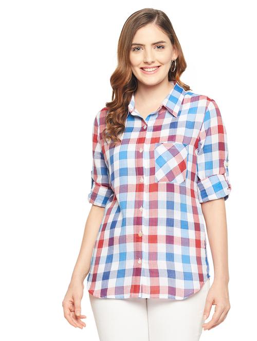 checkered printed regular shirt  - 18601314 -  Standard Image - 0