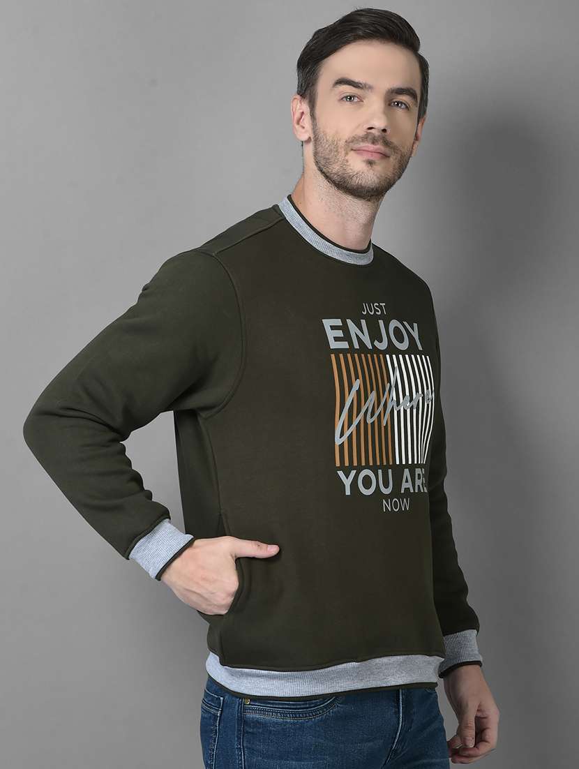 mens front print sweatshirt - 18601502 - Standard Image - 1