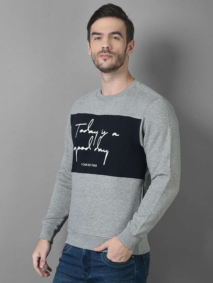 mens chest print sweatshirt - 18601504 - Standard Image - 1