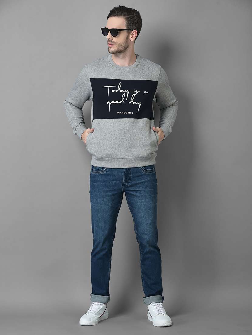 mens chest print sweatshirt - 18601504 - Standard Image - 4