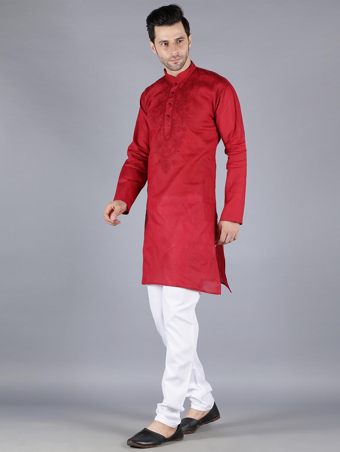 embroidered long kurta - 18602009 -  Standard Image - 1