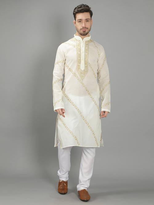 embroidered long kurta - 18602021 -  Standard Image - 0