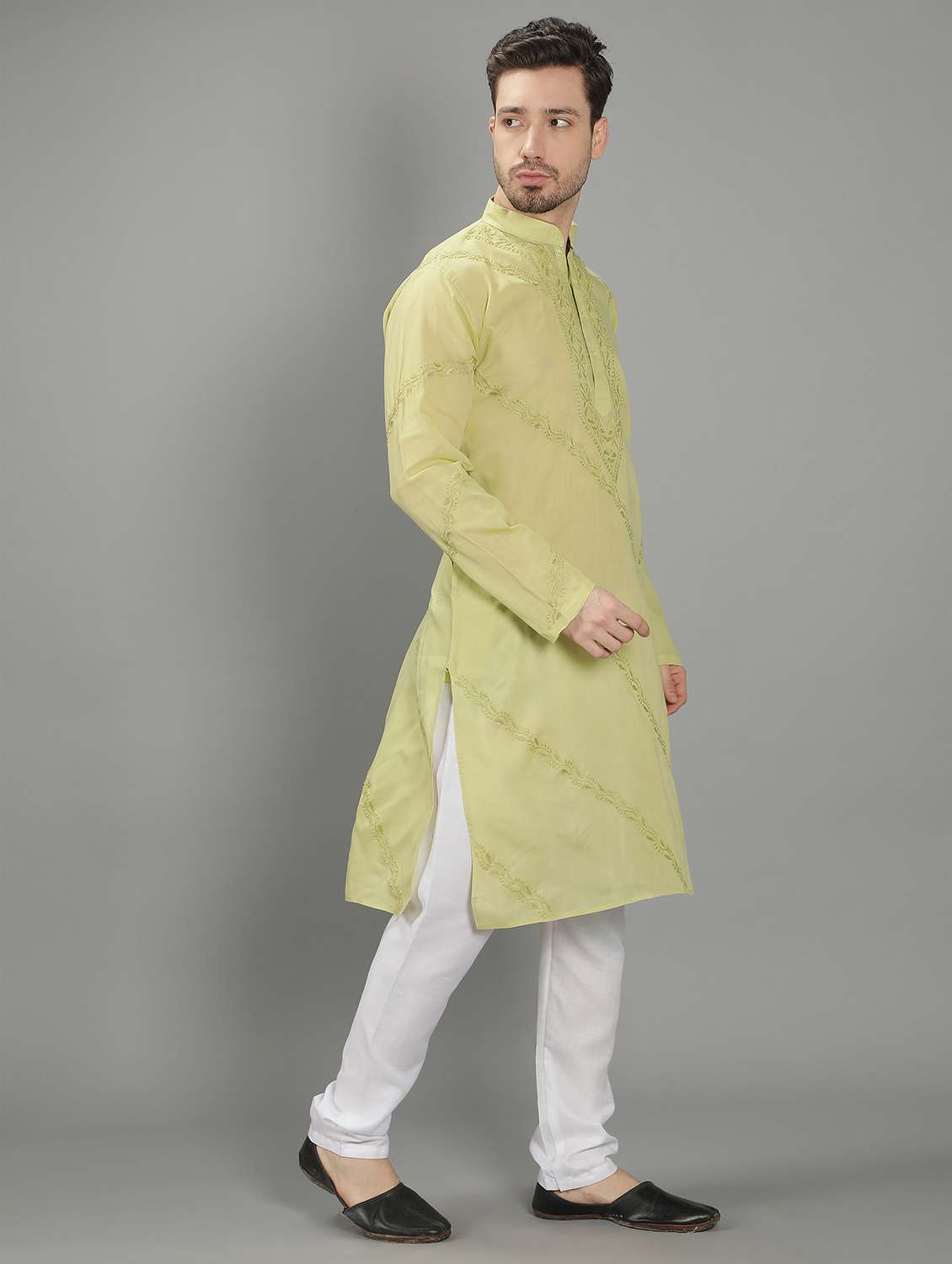 embroidered long kurta - 18602023 -  Standard Image - 1