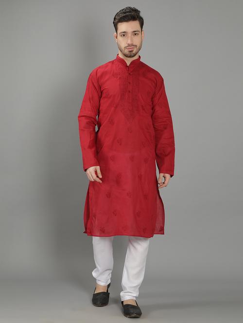 embroidered long kurta - 18602025 -  Standard Image - 0