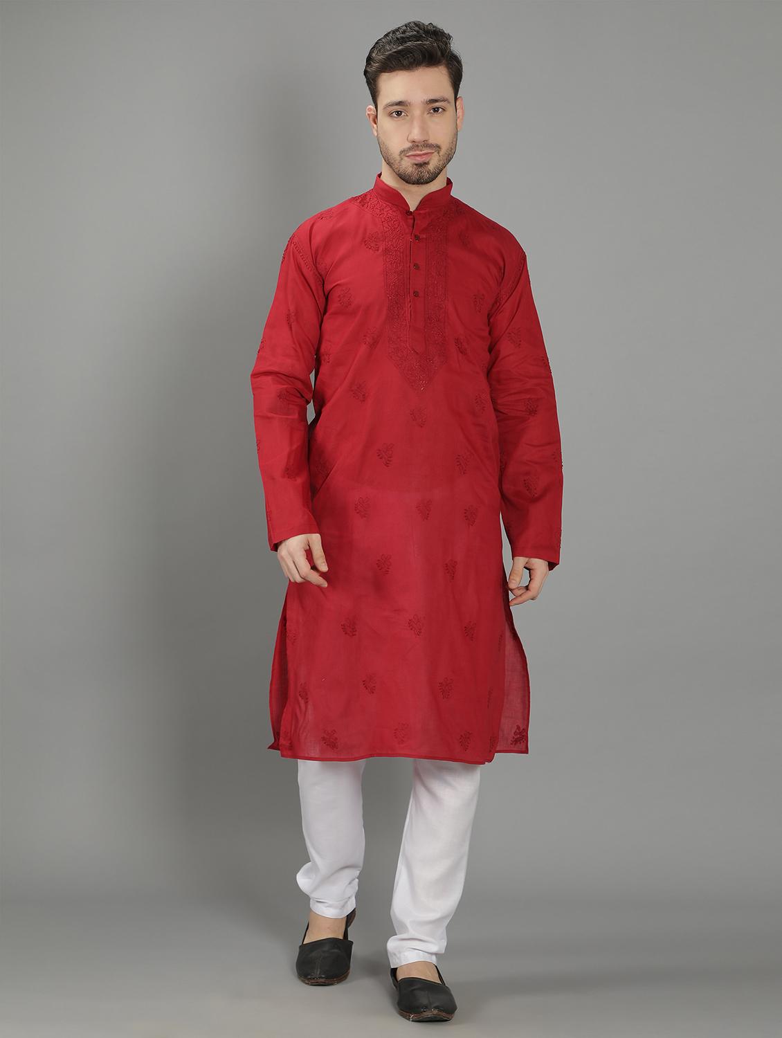 embroidered long kurta - 18602025 -  Zoom Image - 0
