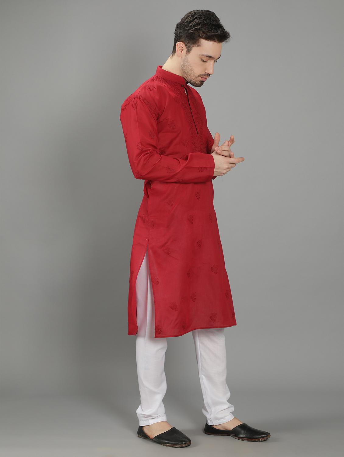 embroidered long kurta - 18602025 -  Standard Image - 1
