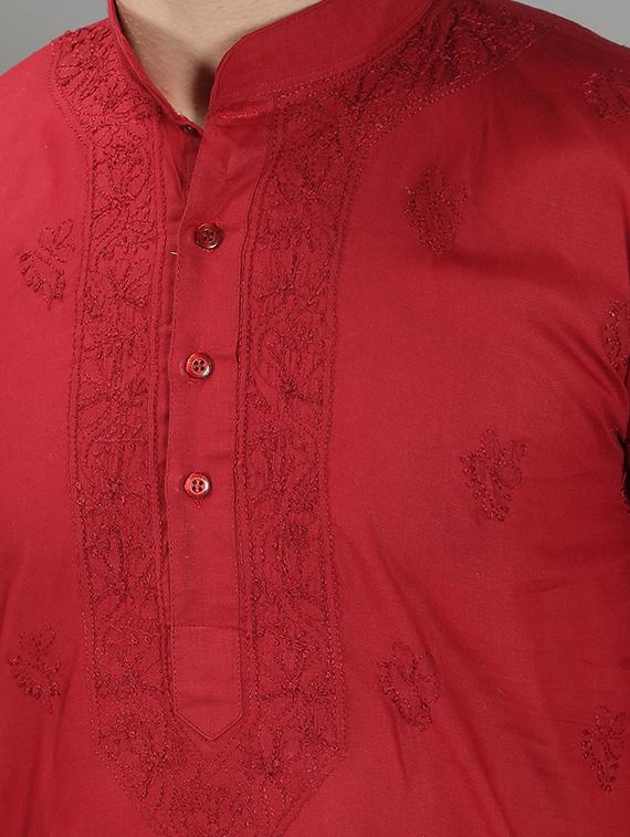 embroidered long kurta - 18602025 - Standard Image - 4