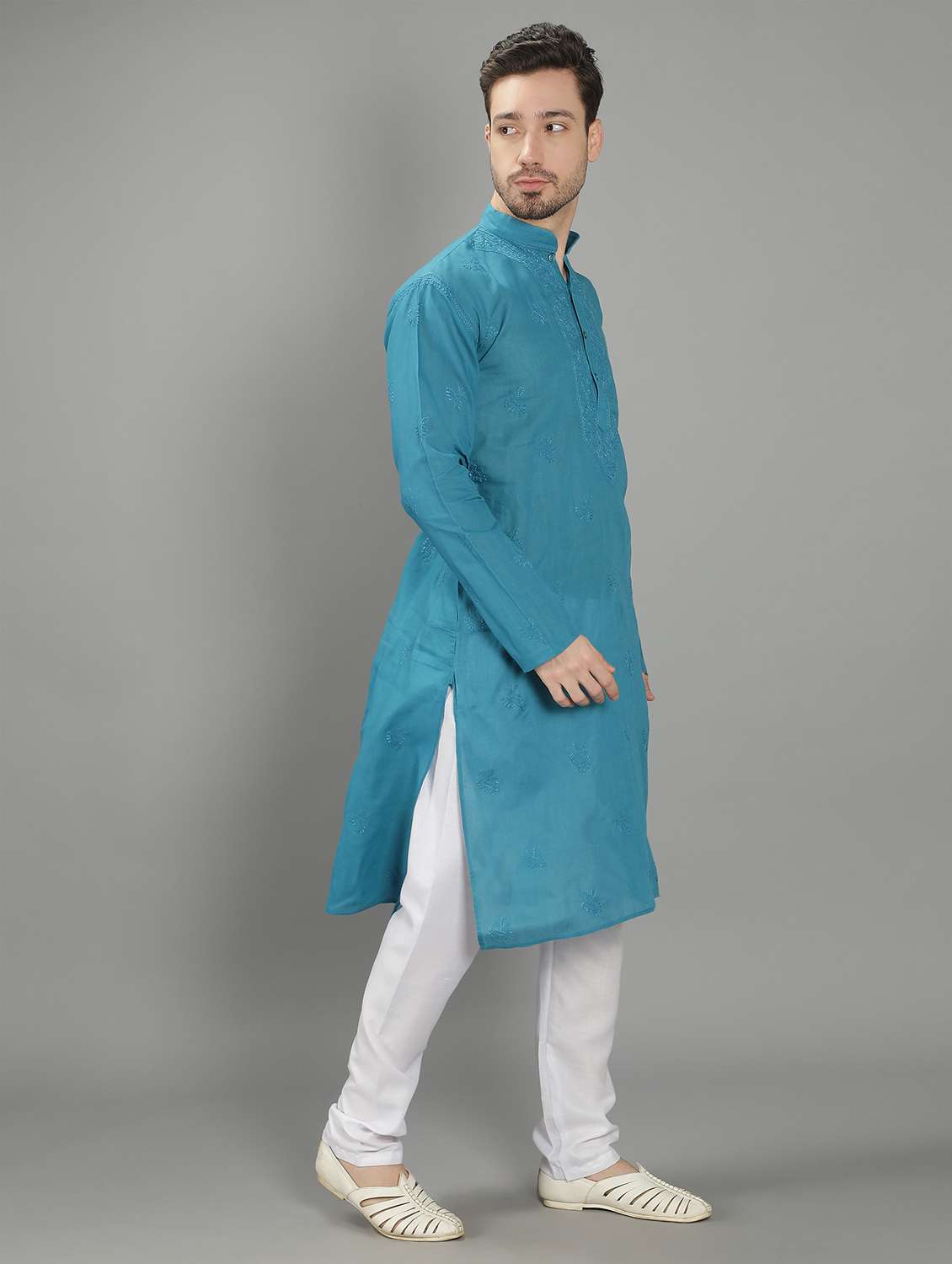 embroidered long kurta - 18602027 -  Standard Image - 1