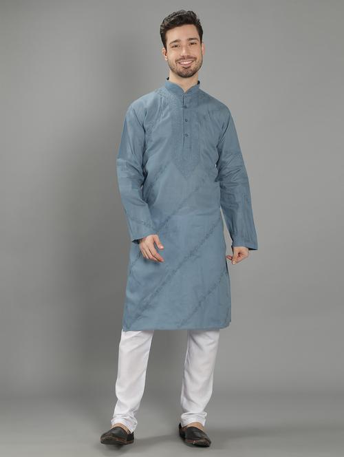 embroidered long kurta - 18602030 - Standard Image - 0