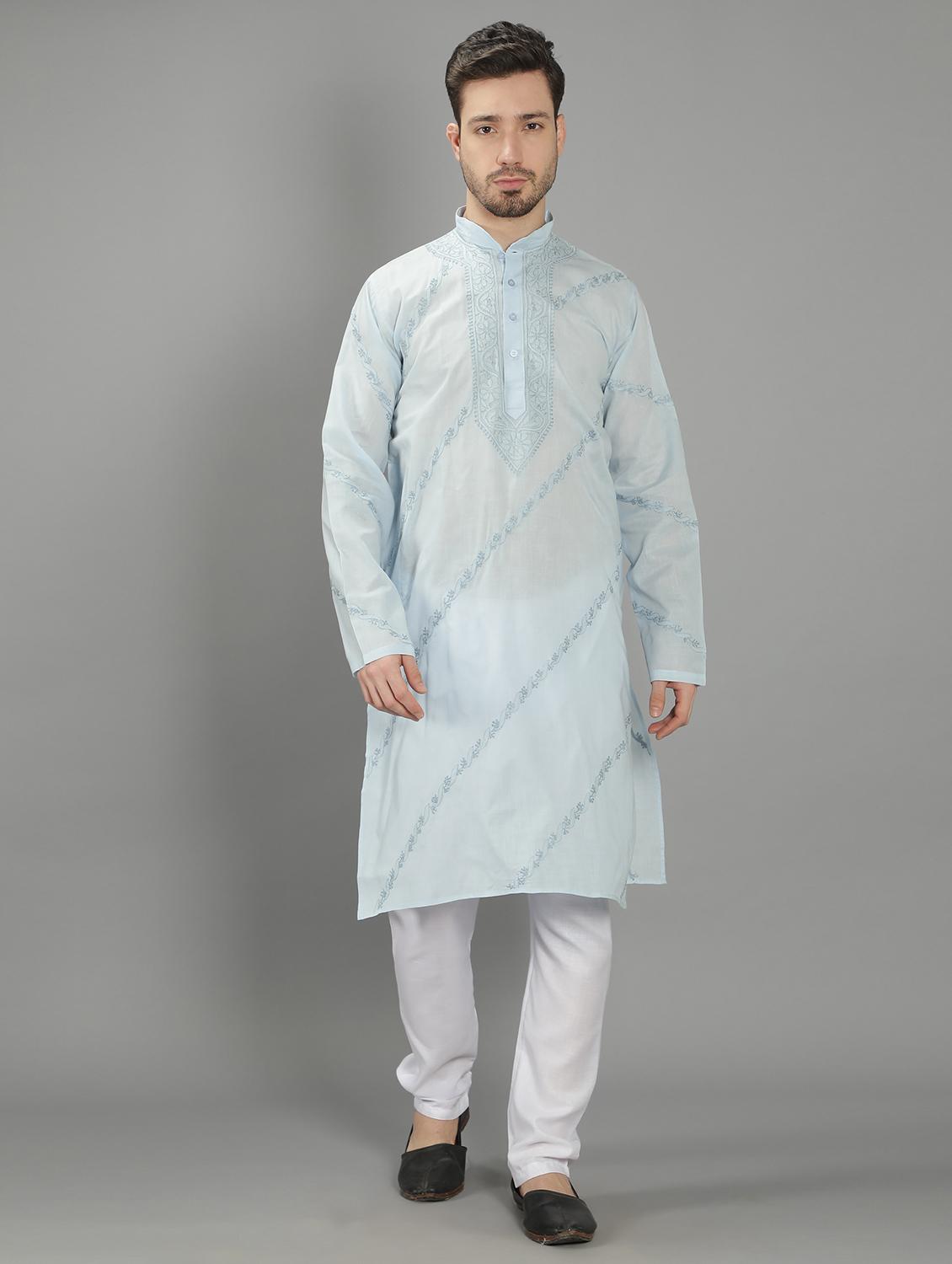 embroidered long kurta - 18602037 -  Zoom Image - 0