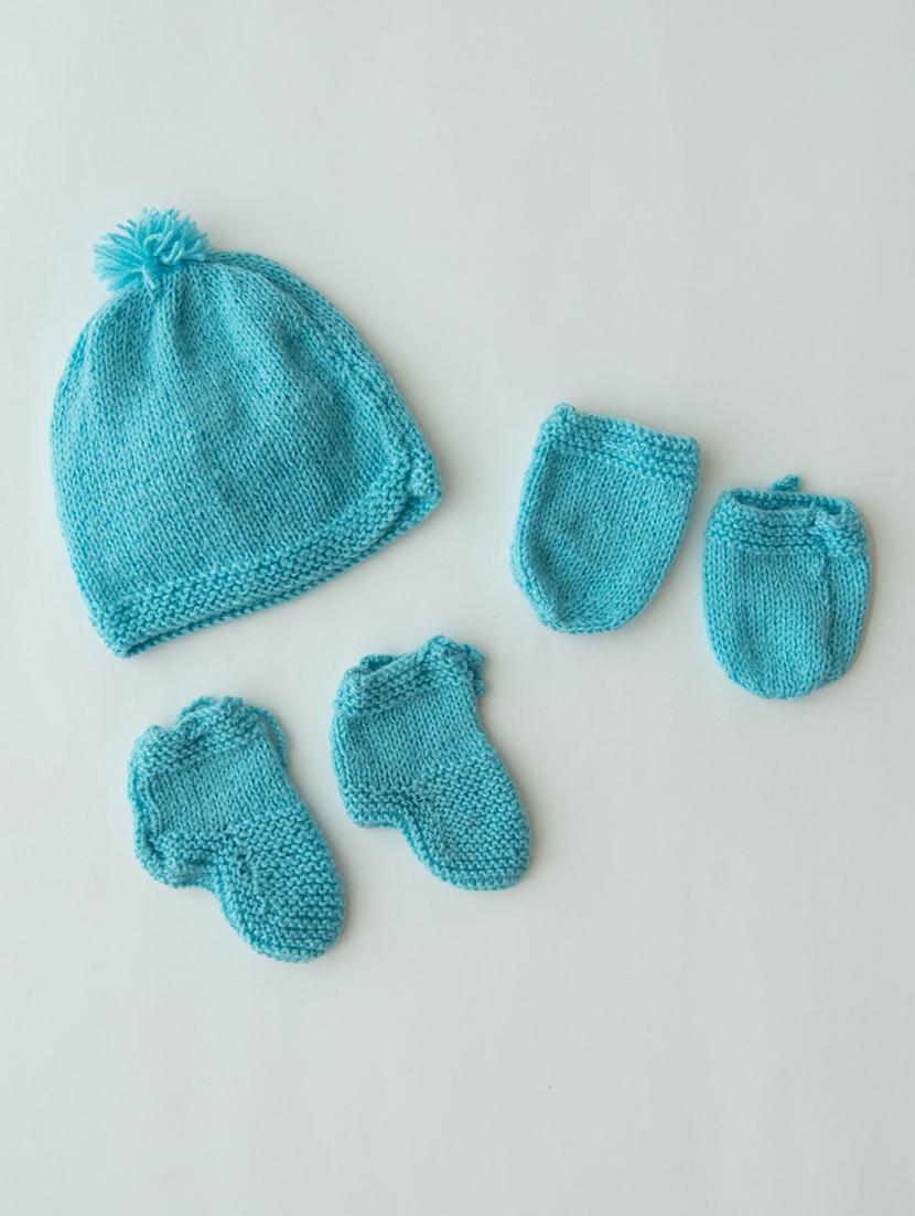 boys self design hat, gloves and shoes combo set  - 18602249 -  Standard Image - 1