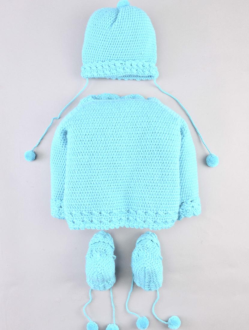 boys blue solid sweater - 18602274 - Standard Image - 1