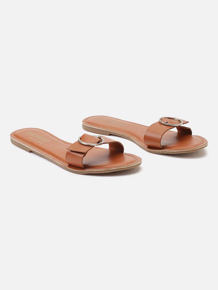 women solid slip on sandal