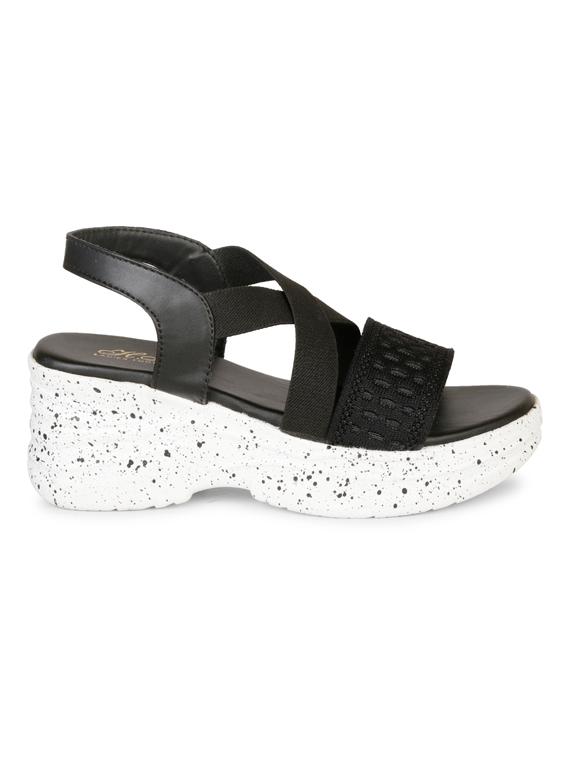 women black one toe wedge - 18606090 - Standard Image - 1