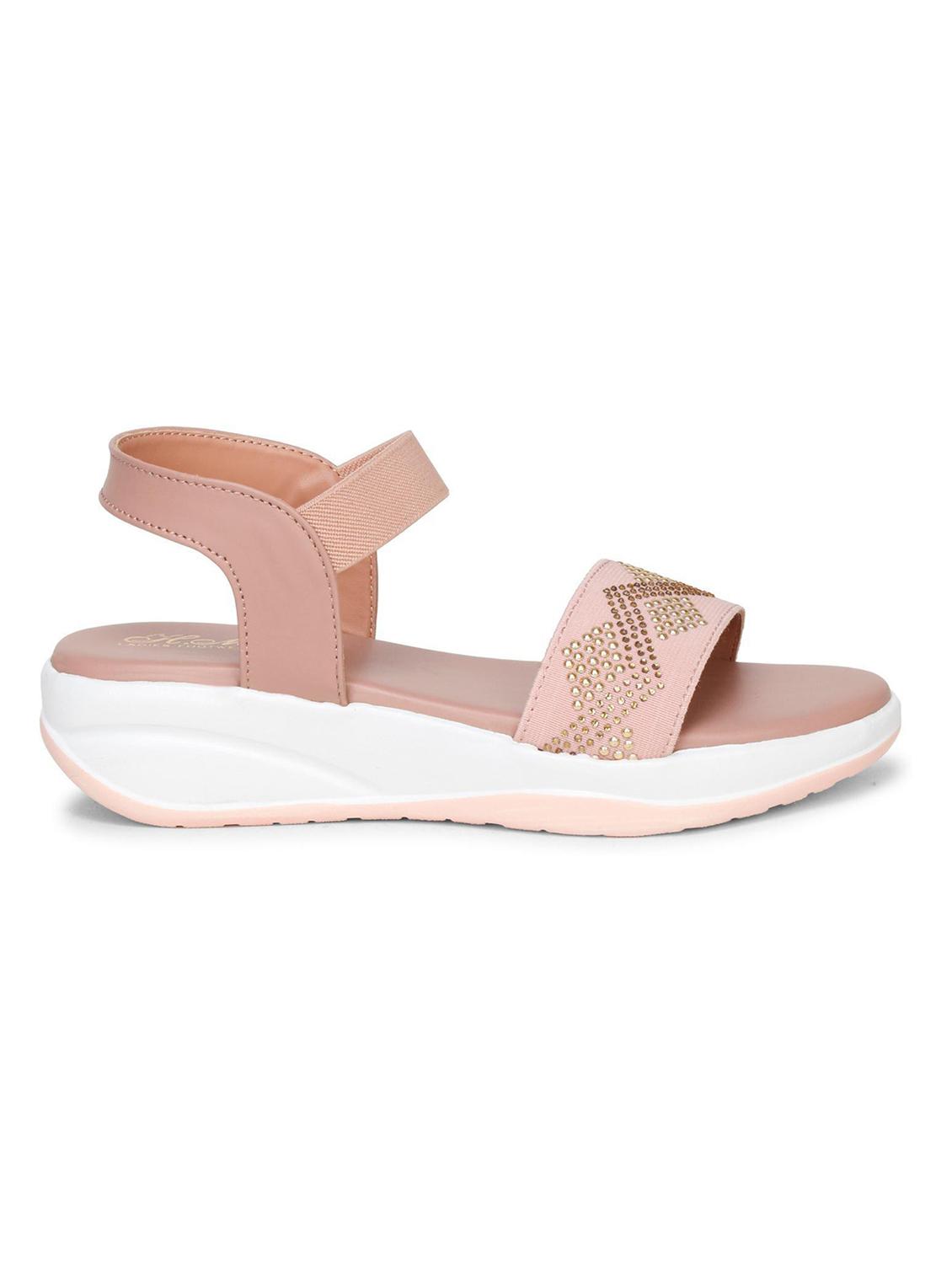 women pink back strap wedge - 18606101 - Standard Image - 1