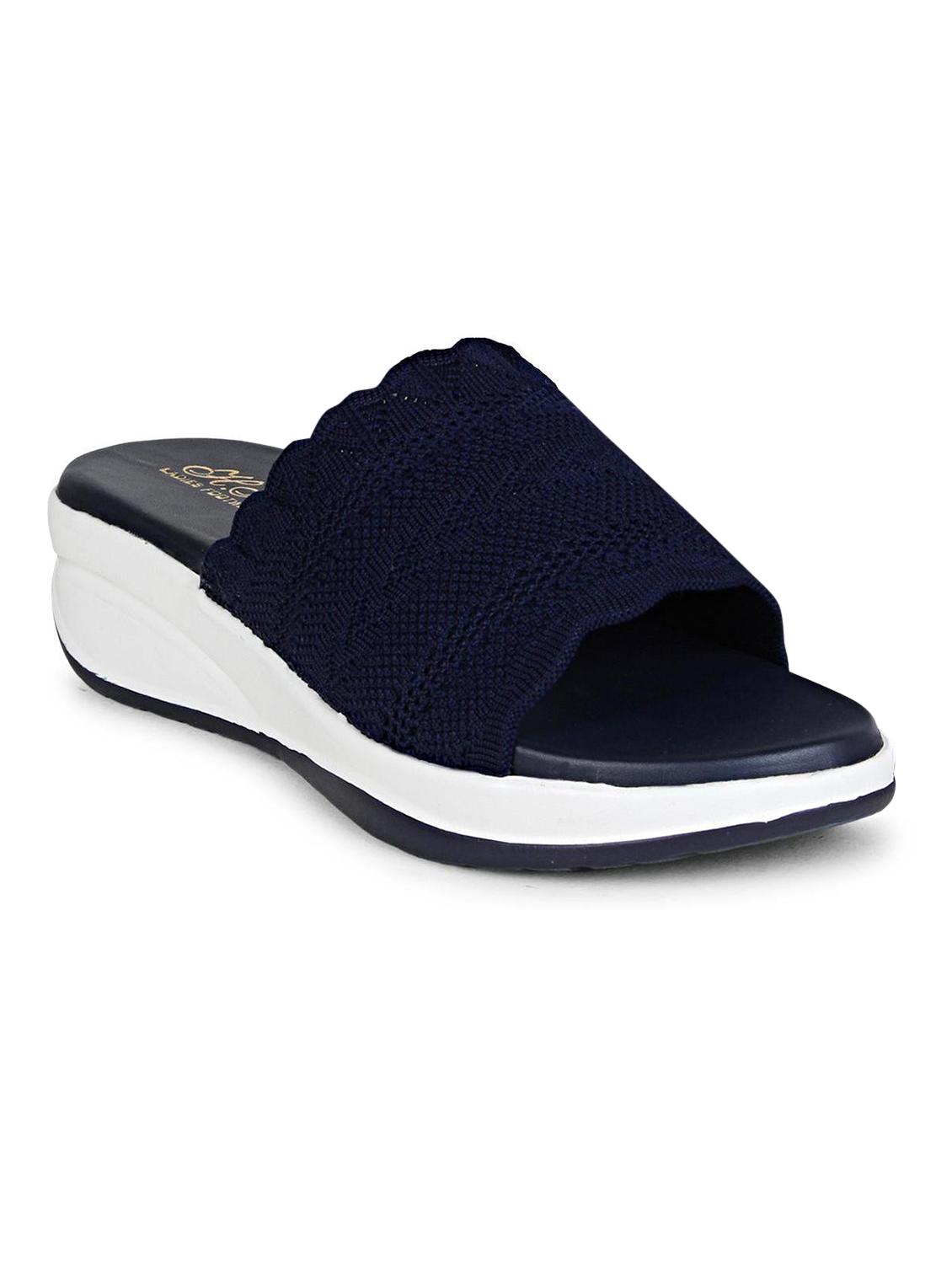 women blue slip on wedge - 18606106 -  Zoom Image - 0