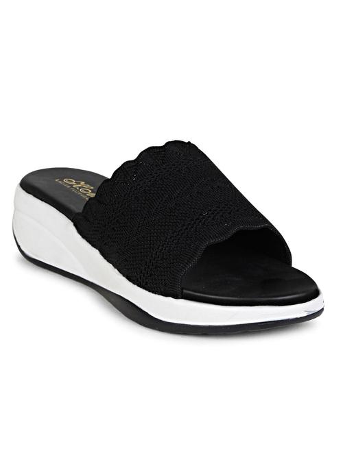 women black slip on wedge - 18606107 - Standard Image - 0
