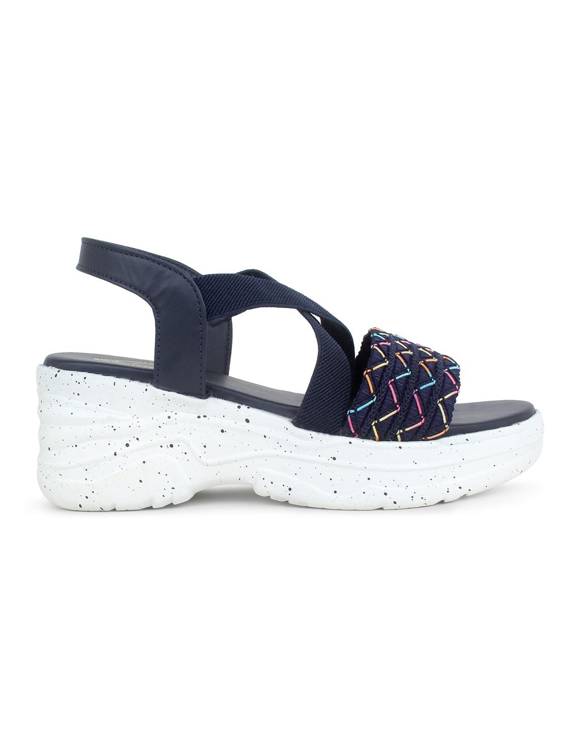 women navy back strap wedge - 18606143 -  Standard Image - 1
