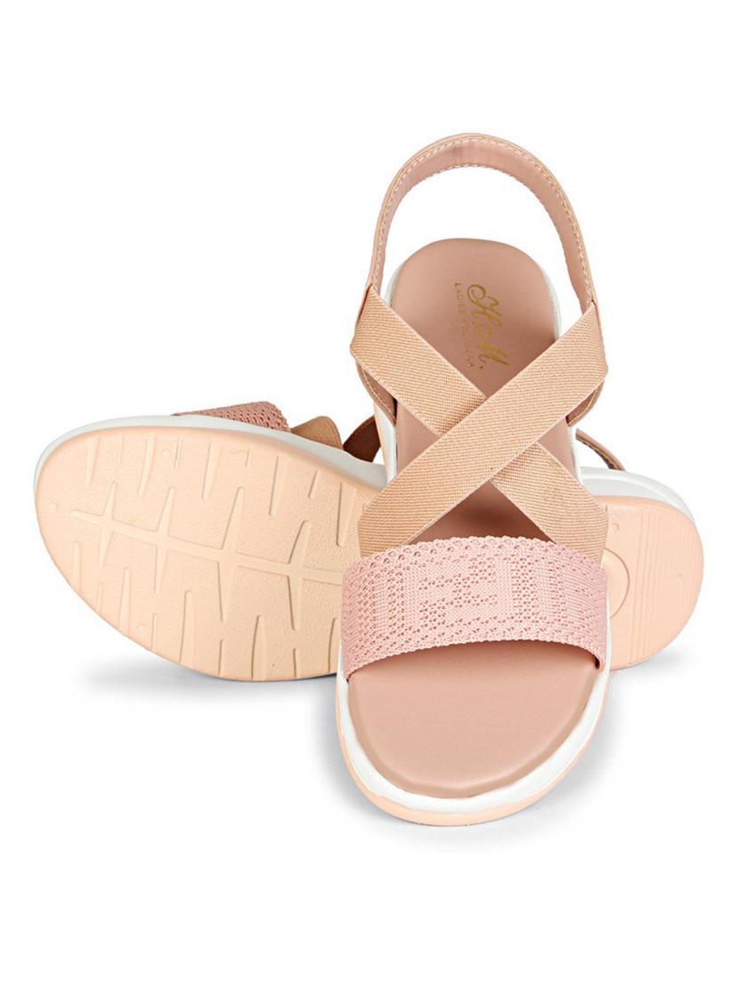 women pink back strap wedge - 18606154 -  Standard Image - 1