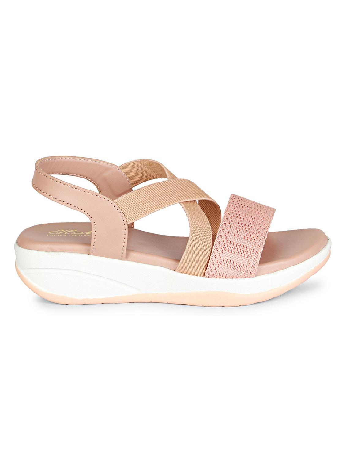 women pink back strap wedge - 18606159 - Standard Image - 1