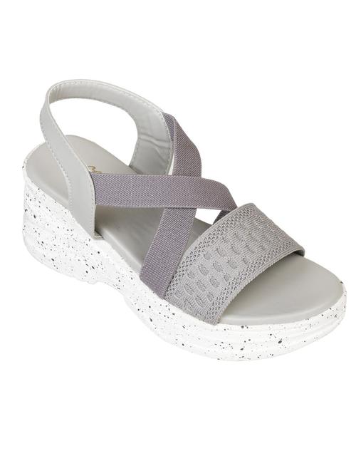 women grey back strap wedge - 18606162 - Standard Image - 0