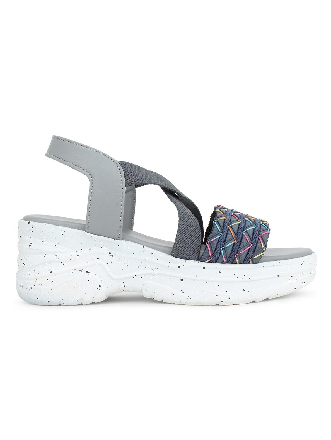 women grey back strap wedge - 18606173 - Standard Image - 1