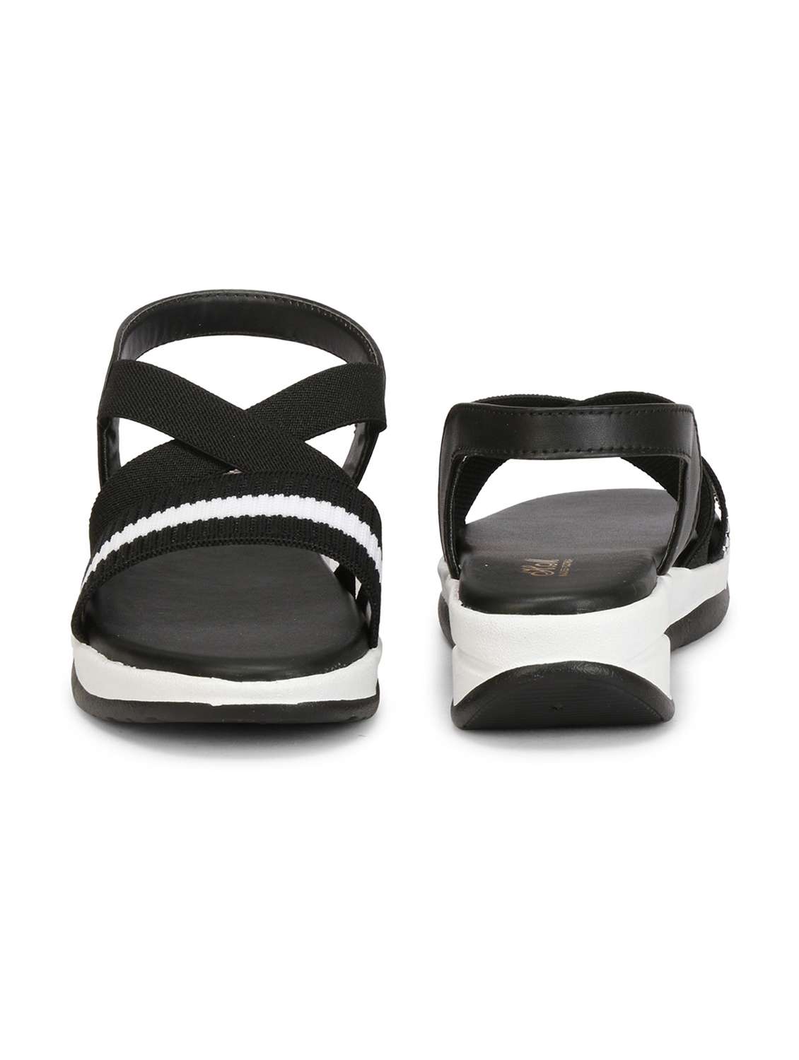 women striped back strap wedge - 18606199 -  Standard Image - 1