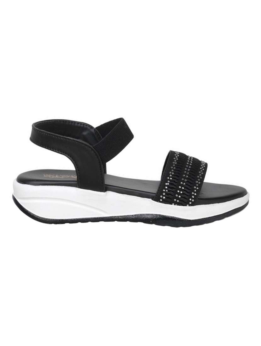 women embellished back strap wedge