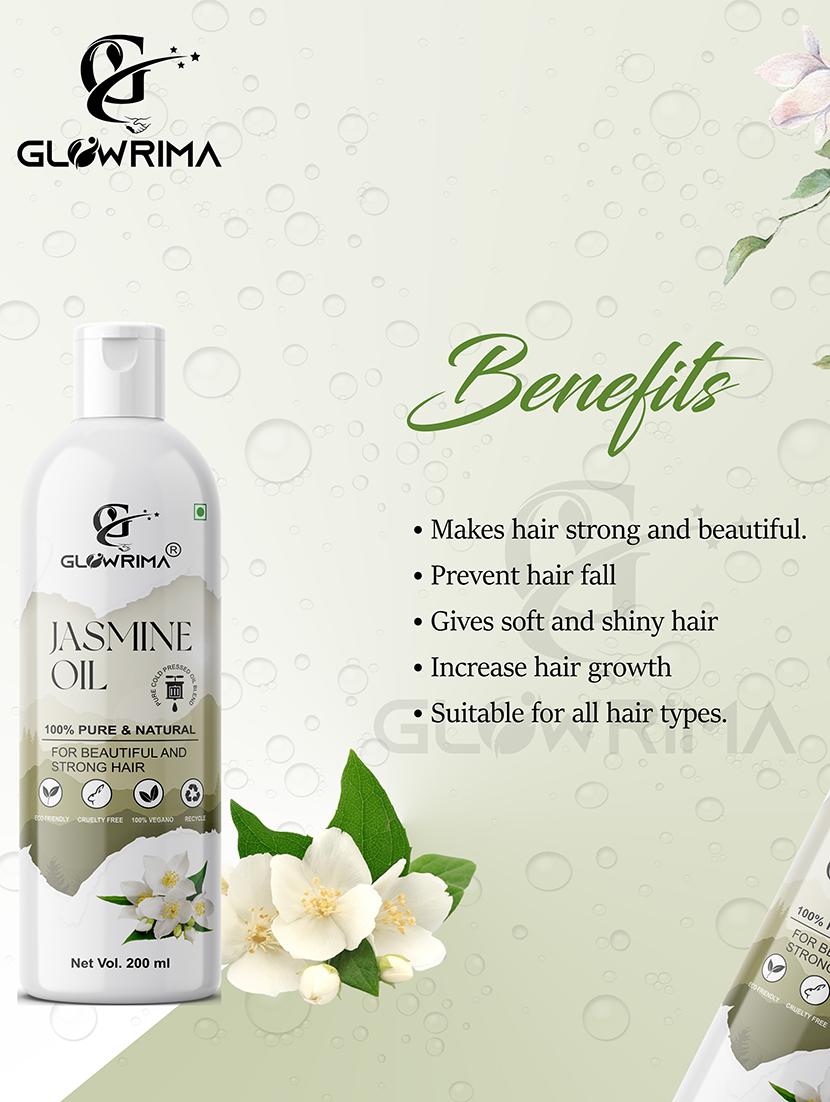 glowrima 100% pure & natural jasmine oil for softer hair & skin nourishment 200ml (pack of 1) - 18608042 -  Standard Image - 1