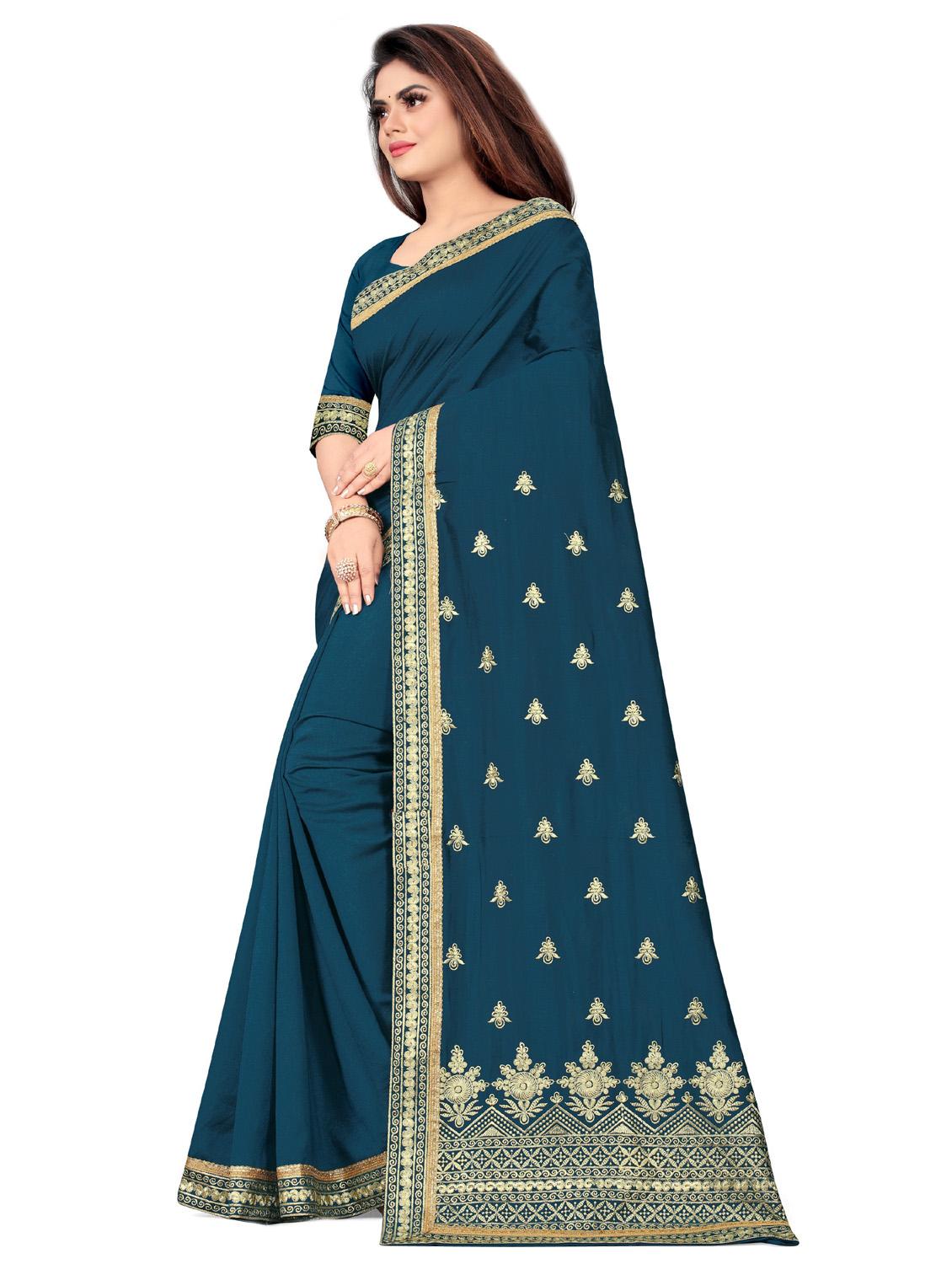 embroidered saree with blouse piece - 18613779 - Standard Image - 1